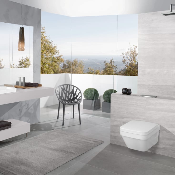 Villeroy & Boch Architectura toalettpakke, med sete, uten skyllekant, 37x53 cm, hvit