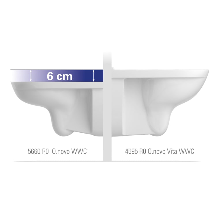 Villeroy & Boch ViCare vegghengt toalett, uten skyllekant, 36x59,5 cm, hvit