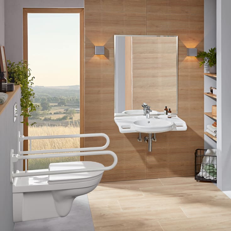 Villeroy & Boch ViCare vegghengt toalett, uten skyllekant, 36x70 cm, hvit