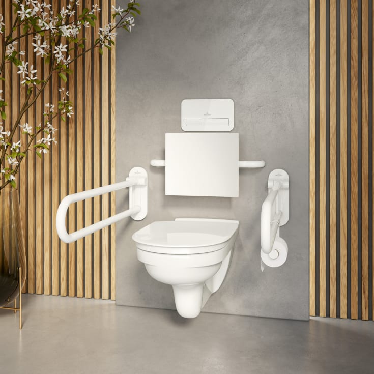 Villeroy & Boch ViCare vegghengt toalett, uten skyllekant, 36x70 cm, hvit