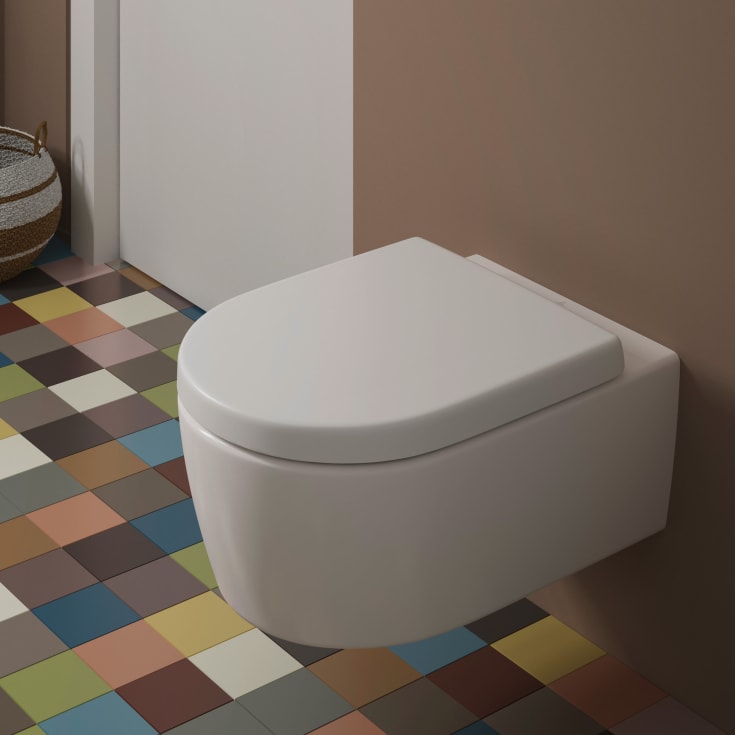 Villeroy & Boch Avento toalettpakke, med sete, uten skyllekant, hvit