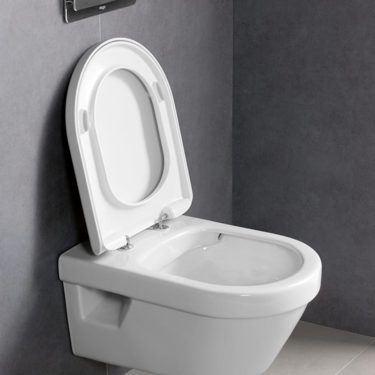 Villeroy & Boch Architectura toalettpakke, med sete, uten skyllekant, hvit