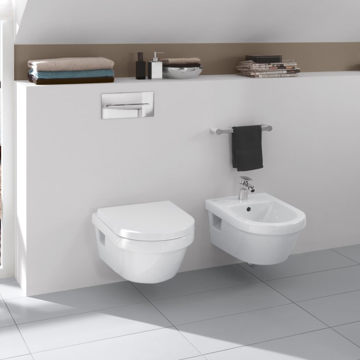 Villeroy & Boch Architectura toalettpakke, med sete, u/skyllekant, CeramicPlus, hvit