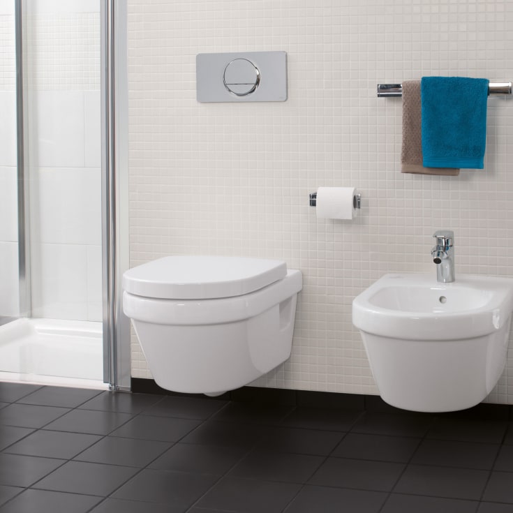 Villeroy & Boch Architectura toalettpakke, med sete, u/skyllekant, CeramicPlus, hvit