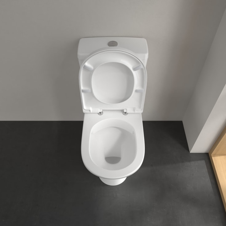 Villeroy & Boch O.novo gulvstående toalett, uten skyllekant, 36x64,6 cm, hvit