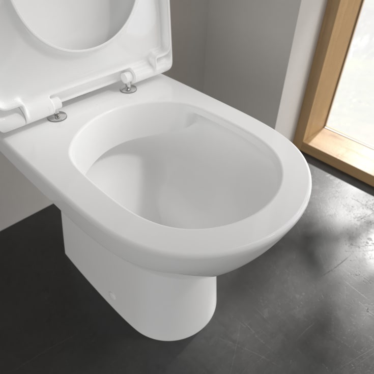 Villeroy & Boch O.novo gulvstående toalett, uten skyllekant, 36x64,6 cm, hvit