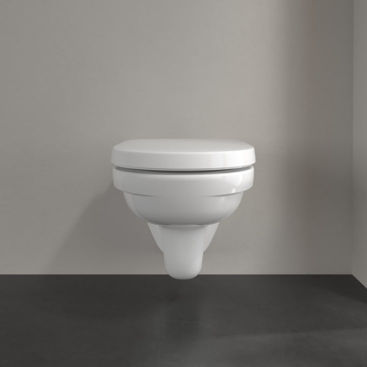 Villeroy & Boch O.novo toalettpakke, med sete, u/skyllekant, CeramicPlus, hvit