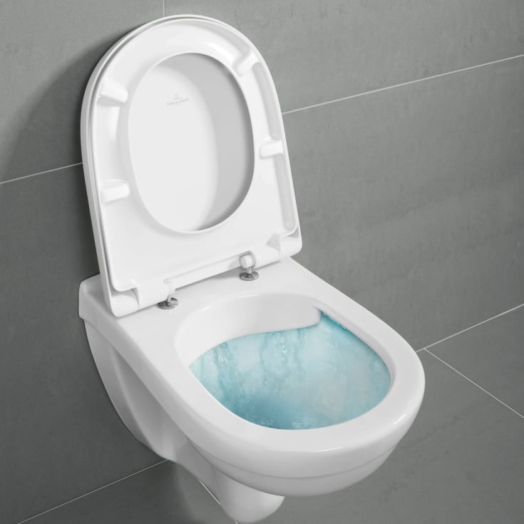 Villeroy & Boch O.novo toalettpakke, med sete, u/skyllekant, CeramicPlus, hvit