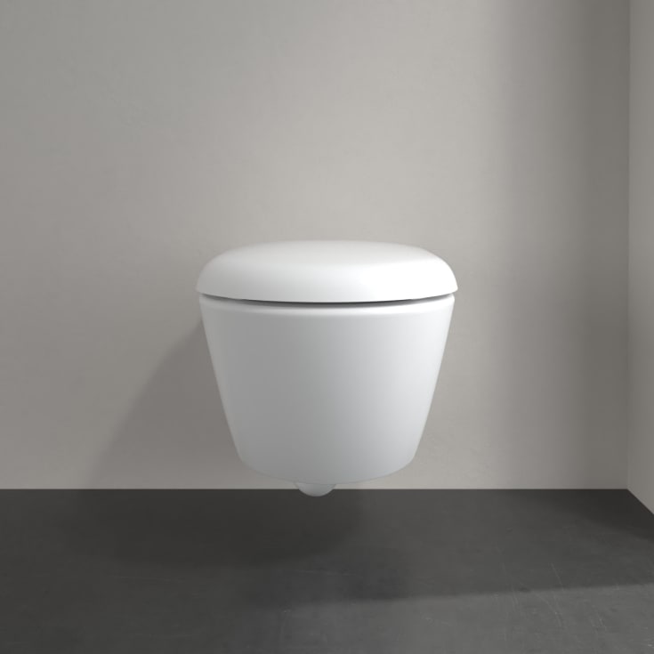 Villeroy & Boch Antao vägghängd toalett, utan spolkant, rengöringsvänlig, matt vit