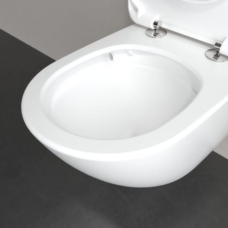 Villeroy & Boch Antao væghængt toilet, uden skyllekant, rengøringsvenlig, mat hvid