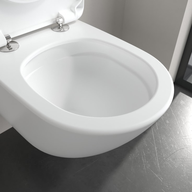 Villeroy & Boch Antao vägghängd toalett, utan spolkant, rengöringsvänlig, matt vit
