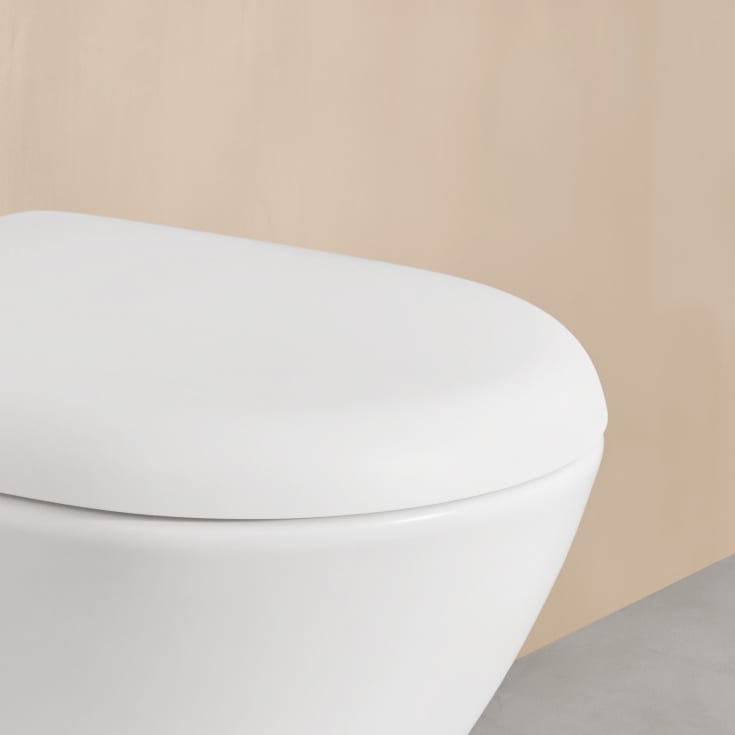 Villeroy & Boch Antao vägghängd toalett, utan spolkant, rengöringsvänlig, matt vit