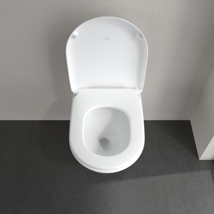 Villeroy & Boch Antao væghængt toilet, uden skyllekant, rengøringsvenlig, mat hvid