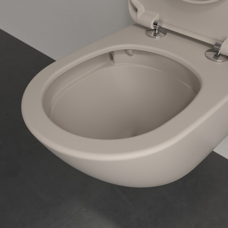 Villeroy & Boch Antao vegghengt toalett, u/skyllekant, CeramicPlus, 56x37 cm, almond