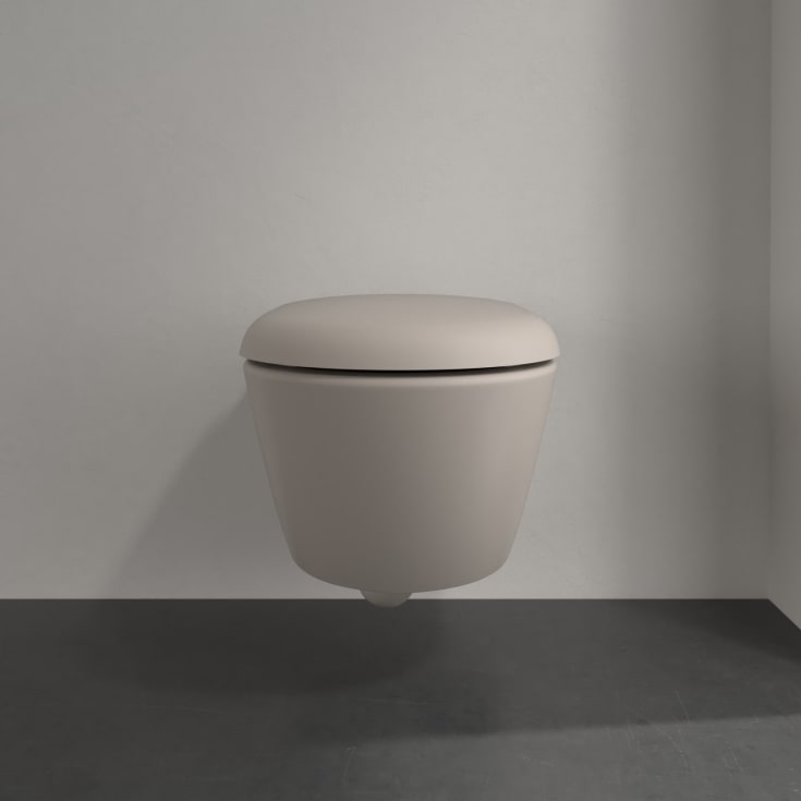 Villeroy & Boch Antao vegghengt toalett, u/skyllekant, CeramicPlus, 56x37 cm, almond