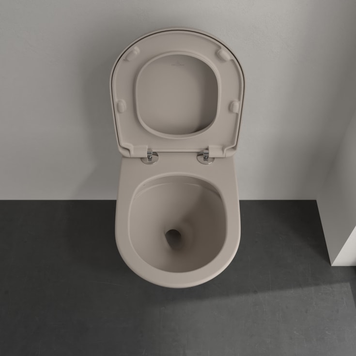 Villeroy & Boch Antao vegghengt toalett, u/skyllekant, CeramicPlus, 56x37 cm, almond