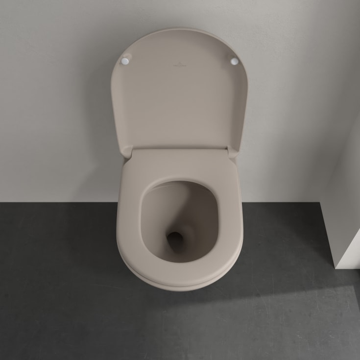 Villeroy & Boch Antao vegghengt toalett, u/skyllekant, CeramicPlus, 56x37 cm, almond