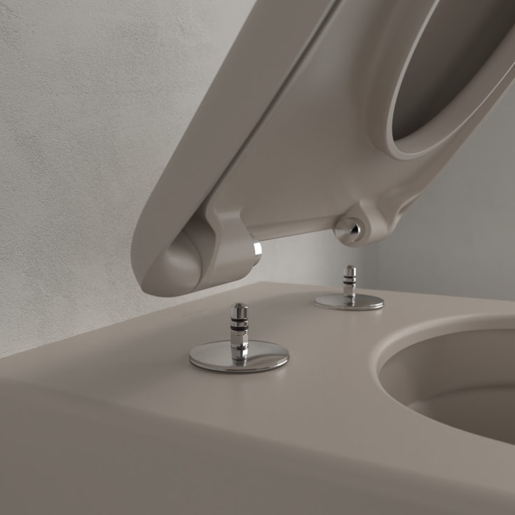 Villeroy & Boch Antao væghængt toilet, uden skyllekant, rengøringsvenlig, mat beige
