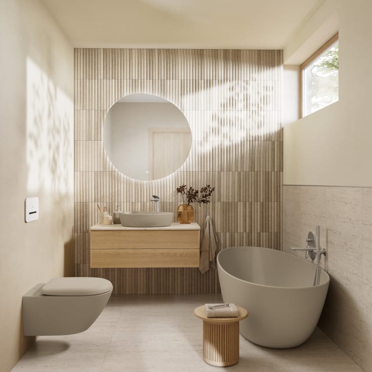Villeroy & Boch Antao væghængt toilet, uden skyllekant, rengøringsvenlig, mat beige