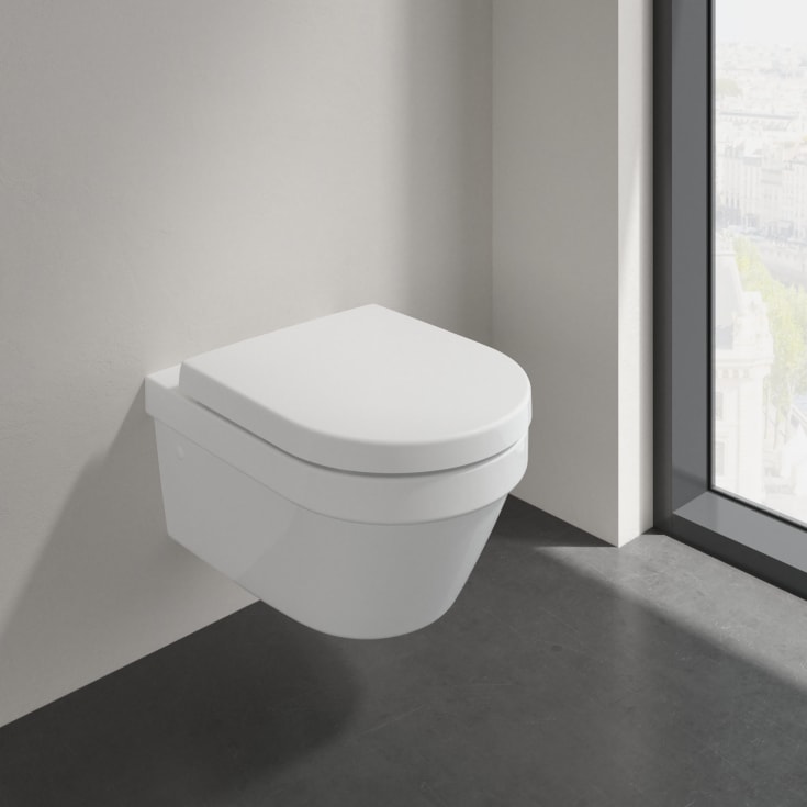 Villeroy & Boch Architectura toalettpakke, med sete, uten skyllekant, hvit