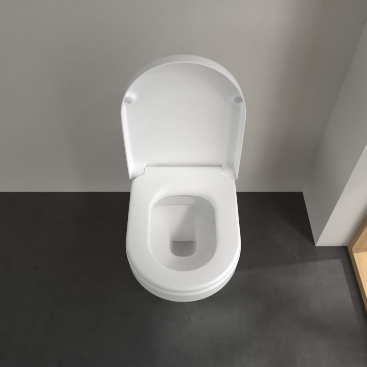 Villeroy & Boch ViCare vegghengt toalett, uten skyllekant, 37x70 cm, hvit