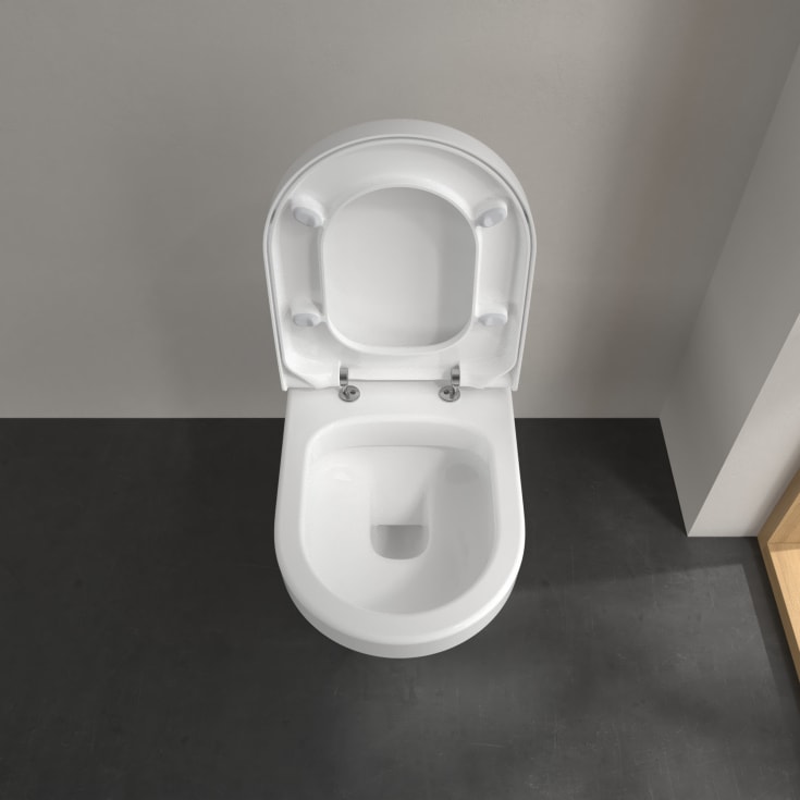 Villeroy & Boch ViCare vegghengt toalett, uten skyllekant, 37x70 cm, hvit