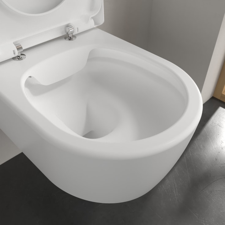 Villeroy & Boch Avento toalettpakke, med sete, CeramicPlus, stone white