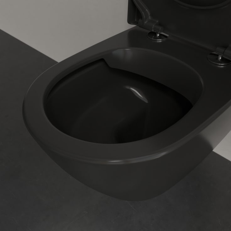 Villeroy & Boch Subway 2.0 vegghengt toalett, CeramicPlus, 37x56 cm, sort matt