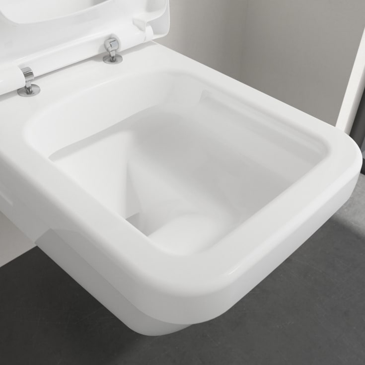 Villeroy & Boch Architectura væghængt toilet, uden skyllekant, rengøringsvenlig, hvid