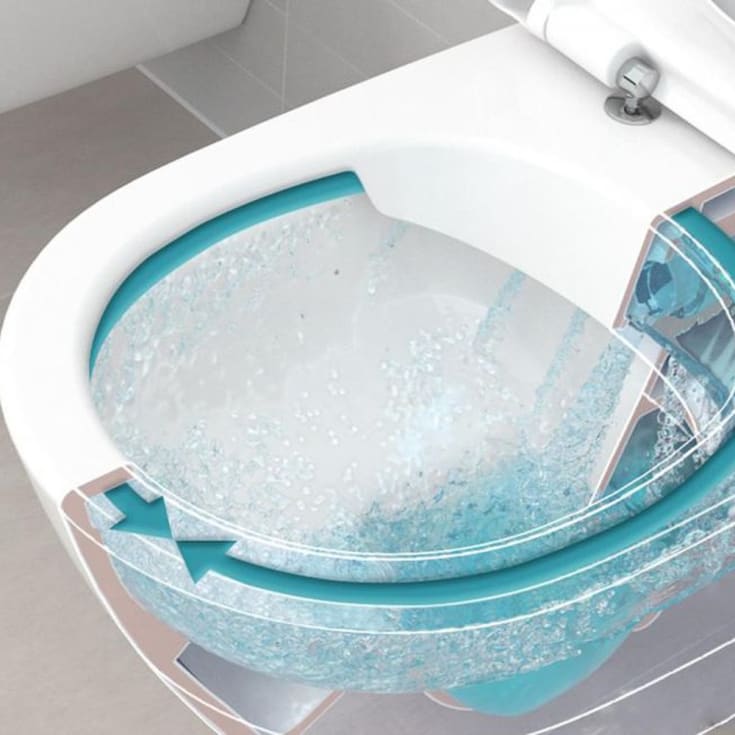 Villeroy & Boch Architectura væghængt toilet, uden skyllekant, rengøringsvenlig, hvid