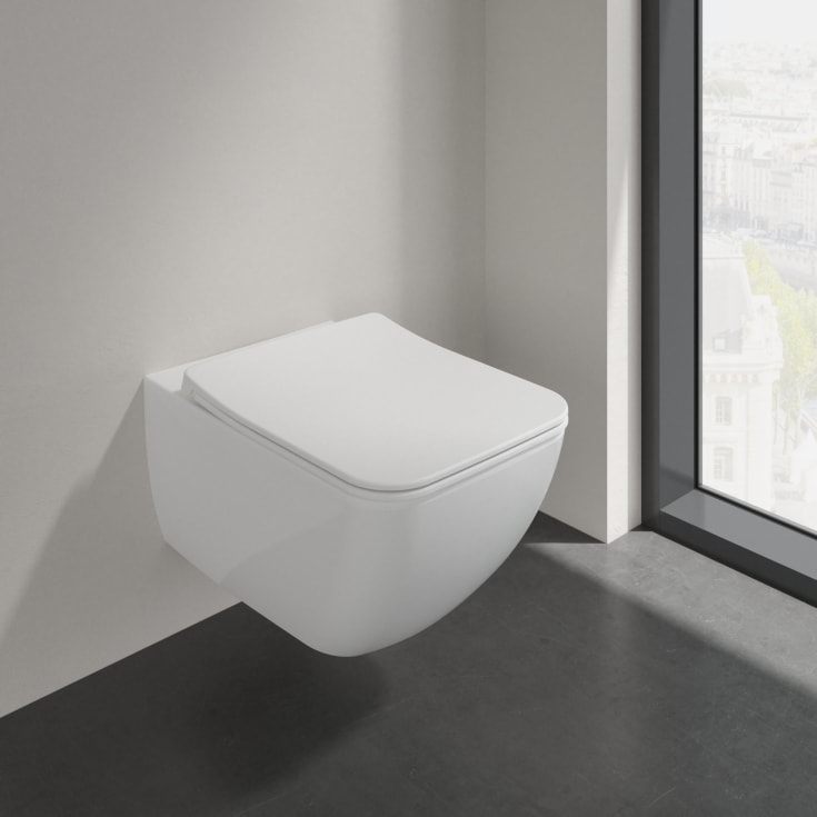 Villeroy & Boch Venticello væghængt toilet, uden skyllekant, rengøringsvenlig, hvid
