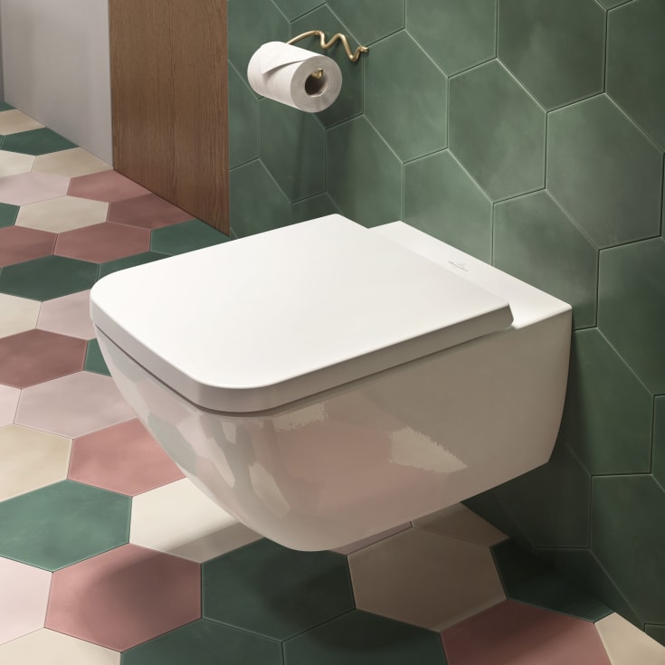 Villeroy & Boch Venticello væghængt toilet, uden skyllekant, rengøringsvenlig, hvid