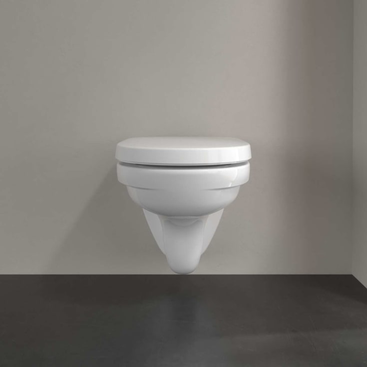 Villeroy & Boch O.Novo væghængt toilet, uden skyllekant, rengøringsvenlig, hvid