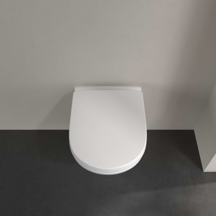 Villeroy & Boch O.Novo kompakt vegghengt toalett, uten skyllekant, CeramicPlus, hvit