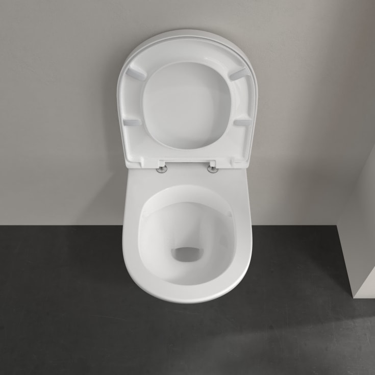 Villeroy & Boch O.Novo væghængt toilet, uden skyllekant, rengøringsvenlig, hvid