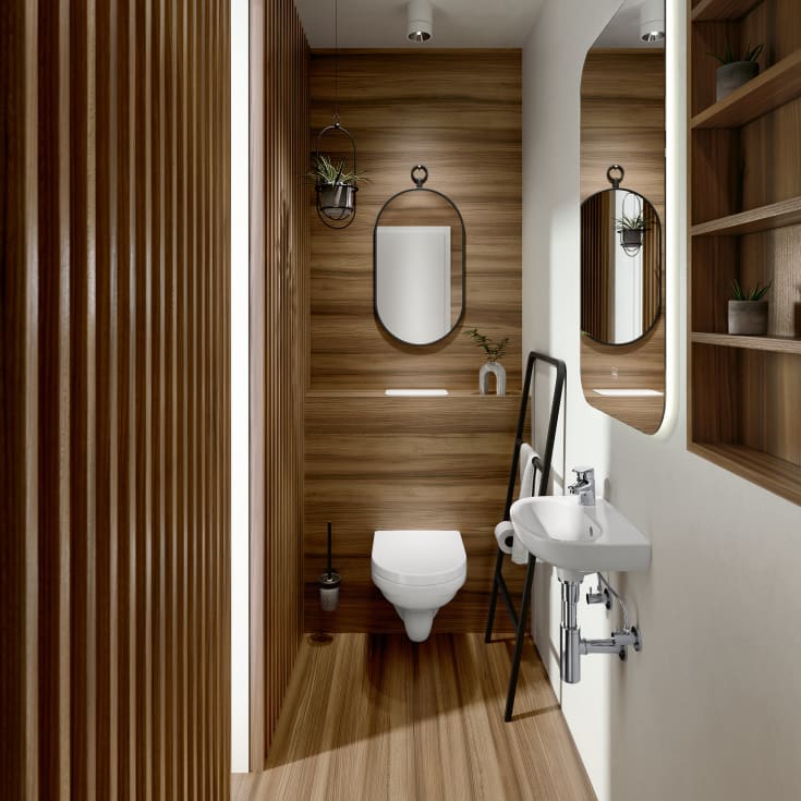 Villeroy & Boch O.Novo væghængt toilet, uden skyllekant, rengøringsvenlig, hvid
