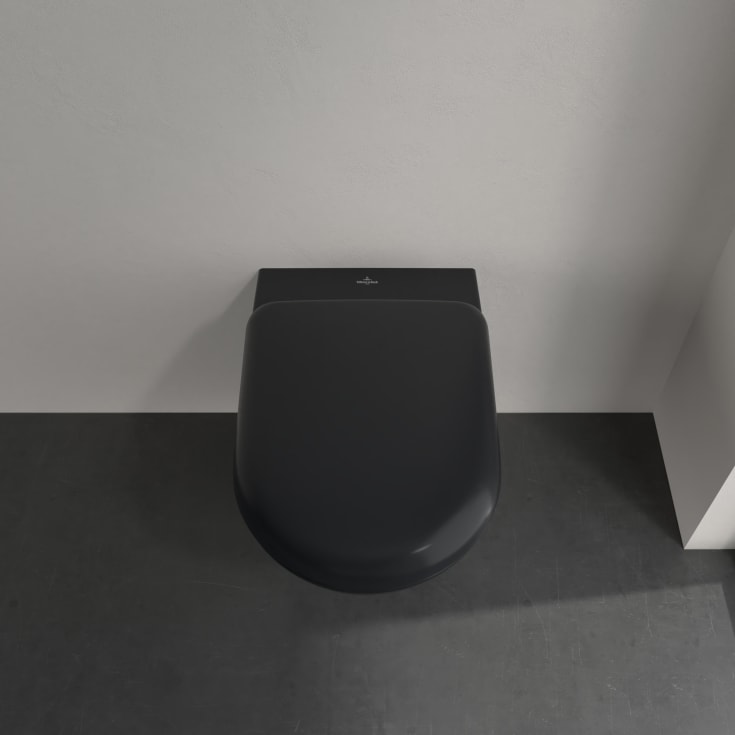 Villeroy & Boch Antao vegghengt toalett, uten skyllekant, CeramicPlus, sort matt