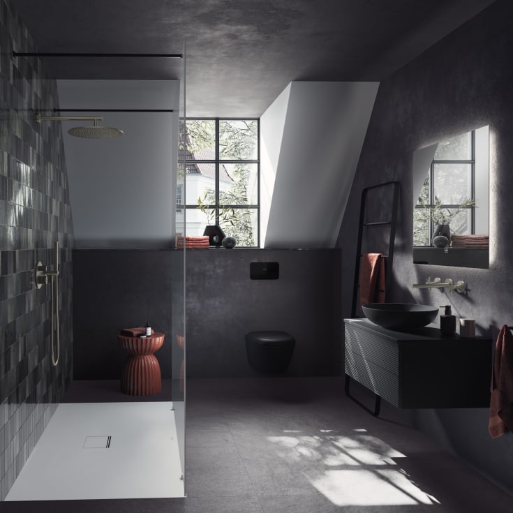 Villeroy & Boch Antao vegghengt toalett, uten skyllekant, CeramicPlus, sort matt