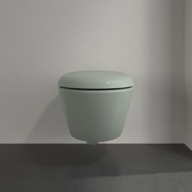 Villeroy & Boch Antao vegghengt toalett, uten skyllekant, CeramicPlus, grønn matt