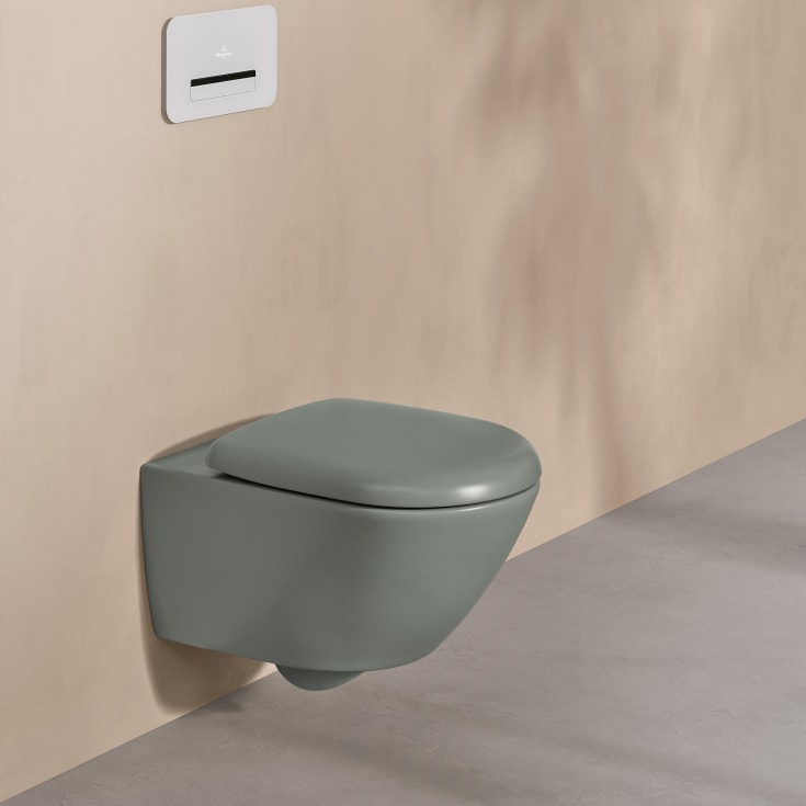 Villeroy & Boch Antao vegghengt toalett, uten skyllekant, CeramicPlus, grønn matt