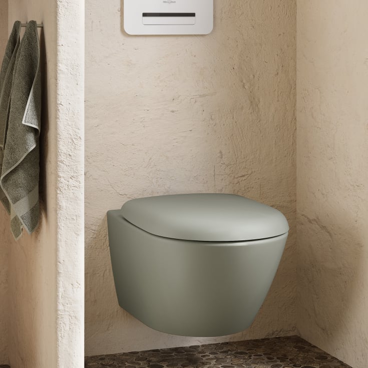 Villeroy & Boch Antao vegghengt toalett, uten skyllekant, CeramicPlus, grønn matt