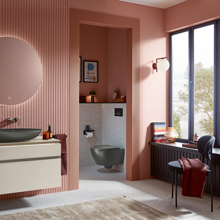 Villeroy & Boch Subway 2.0 vegghengt toalett, CeramicPlus, 370x560 mm, grafitt matt