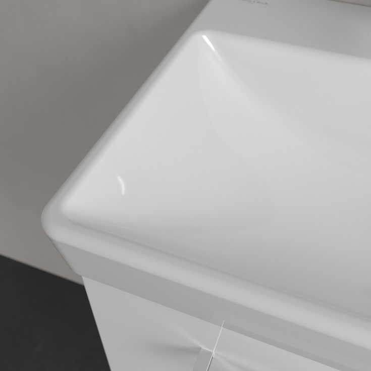 Villeroy & Boch Avento Compact vegghengt servant, overløp, 55x37 cm, hvit
