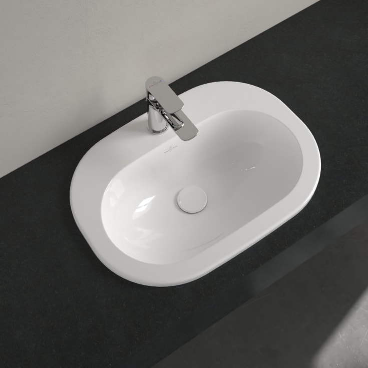 Villeroy & Boch O.novo nedfellingsservant, overløp, 56,4x40,5 cm, hvit
