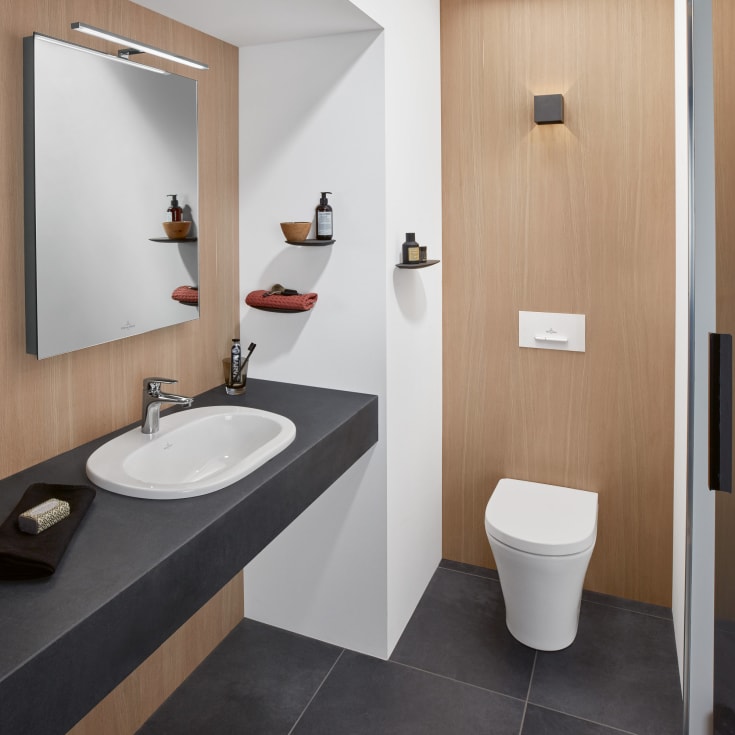 Villeroy & Boch O.novo nedfellingsservant, overløp, 56,4x40,5 cm, hvit
