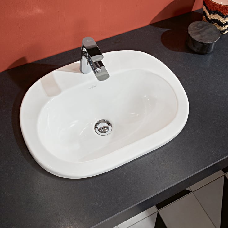 Villeroy & Boch O.novo nedfellingsservant, overløp, 56,4x40,5 cm, hvit