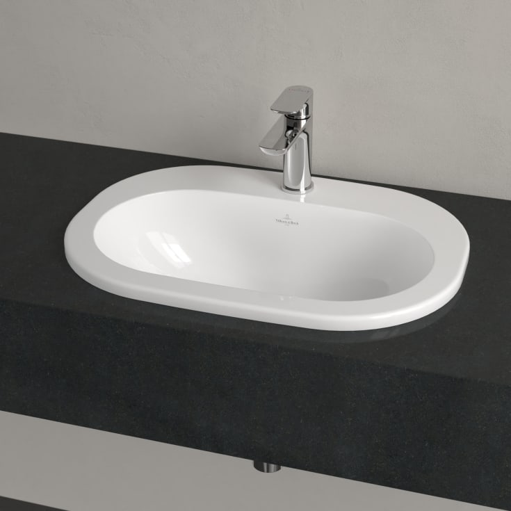 Villeroy & Boch O.novo nedfellingsservant, overløp, 56,4x40,5 cm, hvit
