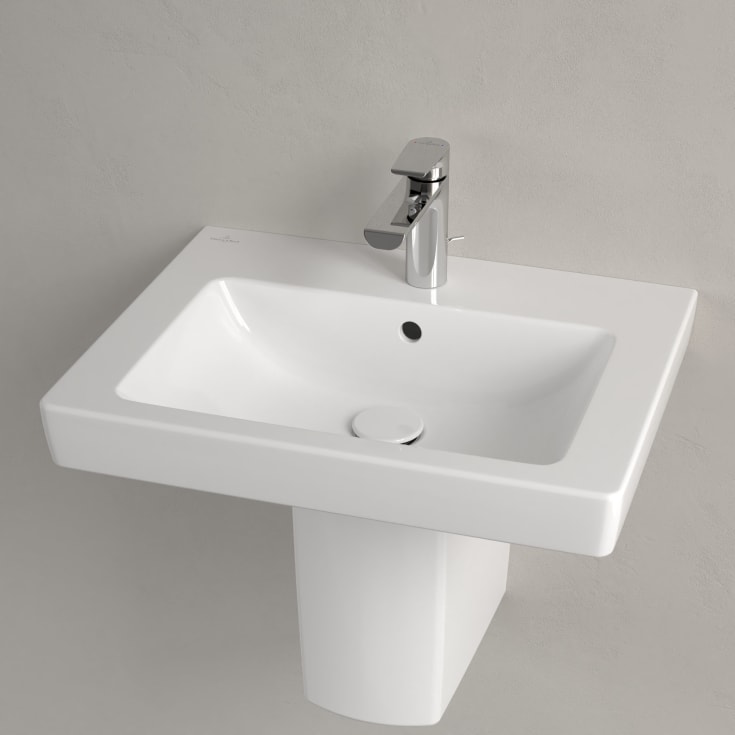 Villeroy & Boch Subway 2.0 vegghengt servant, overløp, 55x44 cm, hvit