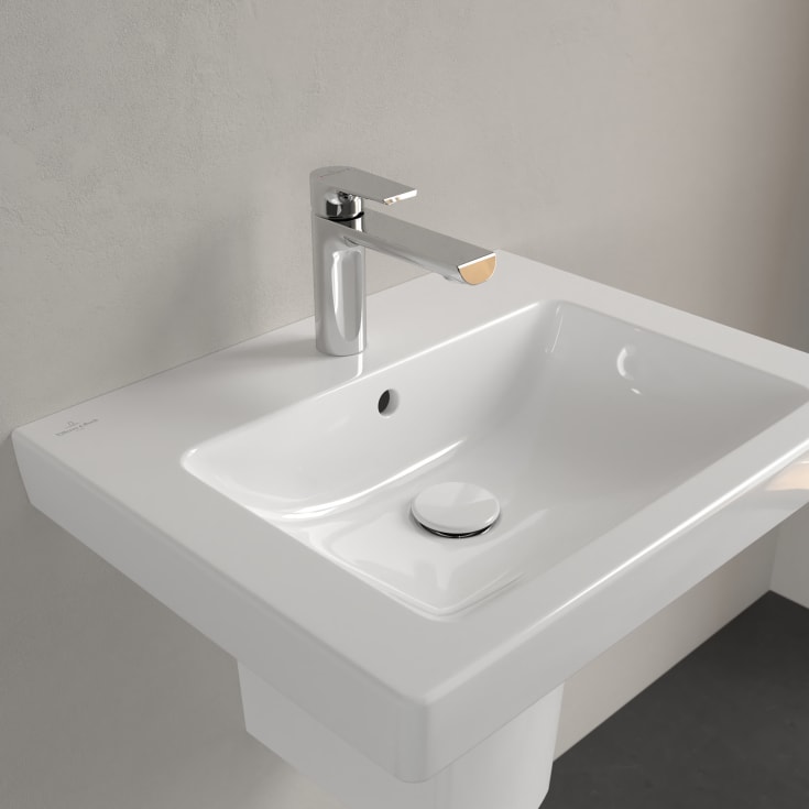 Villeroy & Boch Subway 2.0 vegghengt servant, overløp, 55x44 cm, hvit