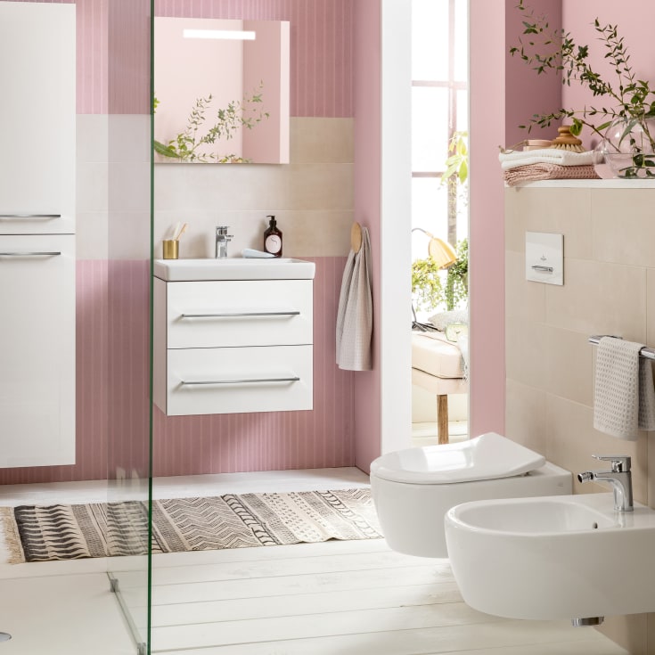 Villeroy & Boch Avento vegghengt servant, overløp, 60x47 cm, hvit
